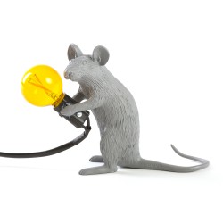 SELETTI Mouse Sitting Lamp Gray