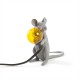 SELETTI Mouse Sitting Lamp Gray