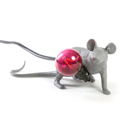 SELETTI Mouse Lying Down Lamp Gray